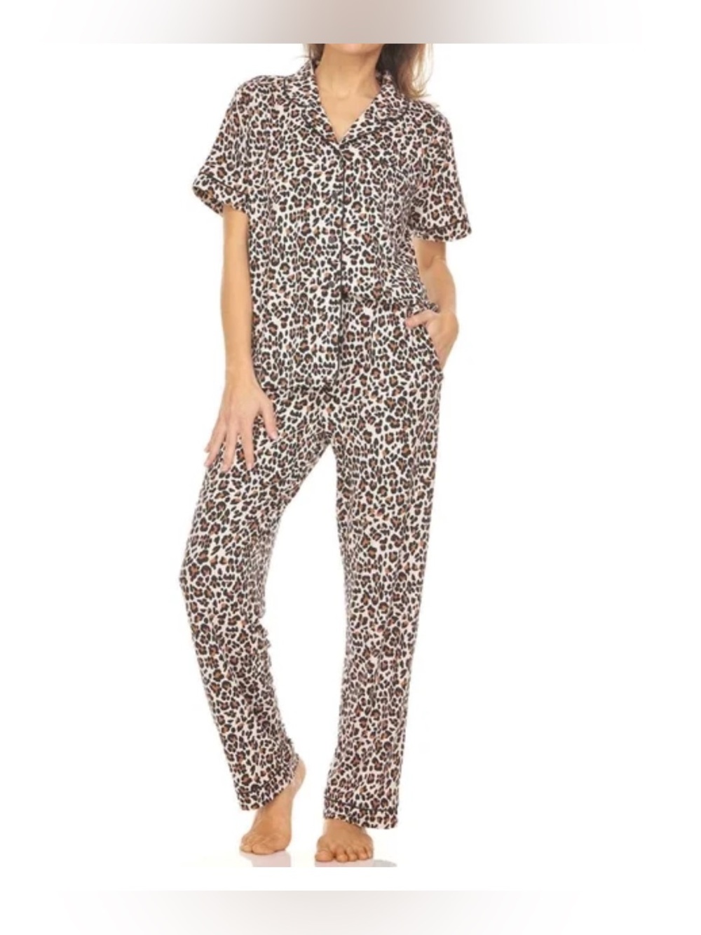 Flora by Flora Nikrooz 2-Piece Notch Collar Pajama Set-new